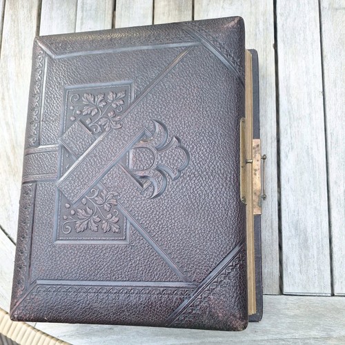 Antikes fotoalbum leder - antikes,