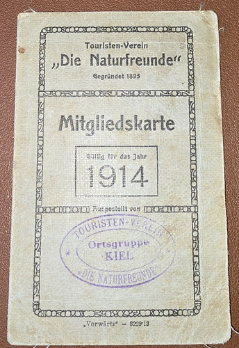 Original mitgliedskarte 1914 - mitgliedskarte,